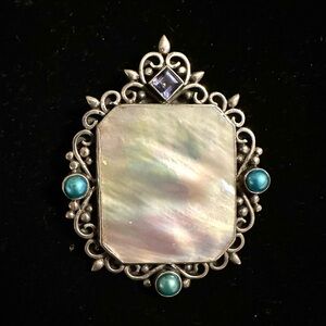 PTI‎ Nepal Sterling Silver MOP Amethyst Pearls Pendant